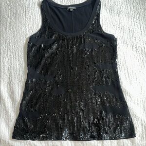 Express Black Sequin Tank Top